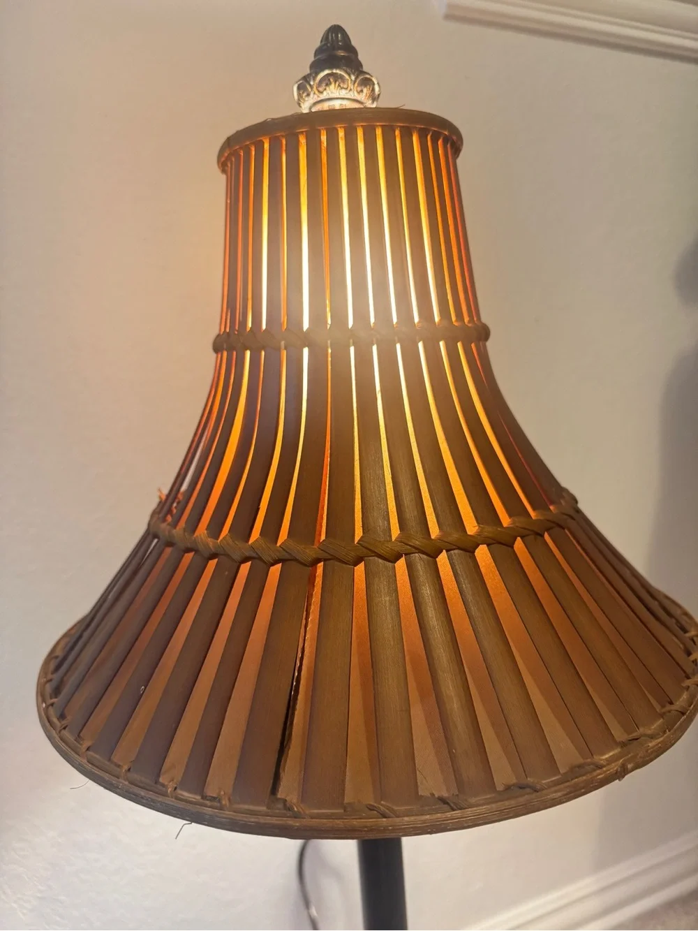 Vintage MCM Woven Bamboo Lamp Shade